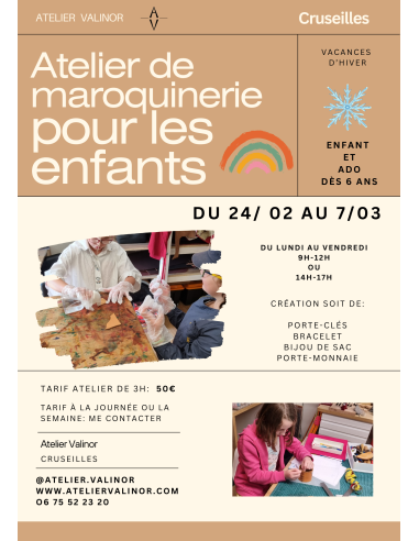 Atelier de Maroquinerie pour Enfants – Vacances d’Hiver  Boutique