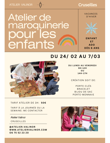 Atelier de Maroquinerie pour Enfants – Vacances d’Hiver  Boutique